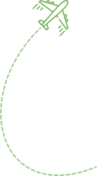 Paper plane and dotted flight path motif